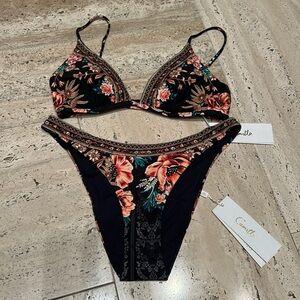 NWT CAMILLA BELLE IF THE BAROQUE TRI BRA AND HIGH LEG PANT